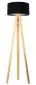 Lampa stojąca HOME 40 czarna/srebrna/sosna na drewnianej podstawie | MIRAT. w stylu  kolekcja