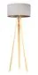 Lampa stojąca HOME 50 szara/złota/sosna na trójnogu | MIRAT.