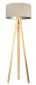 Lampa stojąca HOME 50 beżowa/srebrna/sosna do sypialni | MIRAT.