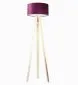 Lampa stojąca HOME 40 fioletowa/biała/sosna do salonu | MIRAT.