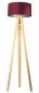 Lampa stojąca HOME 40 bordowa/srebrna/sosna do biura | MIRAT.