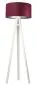 Lampa stojąca HOME 50 bordowa/srebrna/biała welurowa podłogowa | MIRAT.