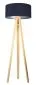 Lampa stojąca HOME 50 granatowa/srebrna/sosna do sypialni | MIRAT.