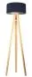 Lampa stojąca HOME 40 granatowa/srebrna/sosna na trójnogu | MIRAT.
