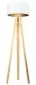Lampa stojąca HOME 40 biała/złota/sosna na drewnianej podstawie | MIRAT.