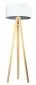 Lampa stojąca HOME 50 biała/pepitka/sosna z włącznikiem nożnym | MIRAT.