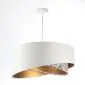 Lampa wisząca ALBIT GOLD biała/złota trzykolorowa welurowa | MIRAT. w stylu kolekcja