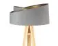Lampa stojąca GEMSTONE szara/złota/sosna na trójnogu | MIRAT.