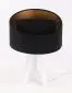 Lampa stołowa GEMSTONE czarna/złota/biała na drewnianej podstawie | MIRAT.
