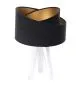 Lampa stołowa GEMSTONE czarna/złota/biała na drewnianej podstawie | MIRAT.