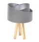 Lampa stołowa GEMSTONE szara/srebrna/sosna welurowa | MIRAT.