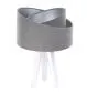 Lampa stołowa GEMSTONE szara/srebrna/biała na drewnianym trójnogu | MIRAT.