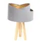 Lampa stołowa GEMSTONE szara/złota/sosna welurowa | MIRAT.