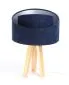 Lampa stołowa GEMSTONE granatowa/srebrna/sosna asymetryczna | MIRAT.