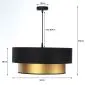 Lampa wisząca DOUBLE BLACK 50 złota/czarna satynowy abażur do jadalni | MIRAT. w stylu  kolekcja