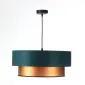 Lampa wisząca DOUBLE GREEN 60 zielona/miedziana w kształcie walca | MIRAT. w stylu  kolekcja