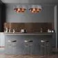 Lampa wisząca DOUBLE GRAY 40 szara/miedziana nowoczesna do salonu | MIRAT. w stylu  kolekcja