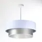 Lampa wisząca DOUBLE WHITE 60 biała/srebrna w kształcie walca | MIRAT.