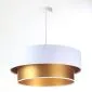 Lampa wisząca DOUBLE WHITE 60 biała/złota do jadalni nad stół | MIRAT.