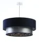 Lampa wisząca DOUBLE MIX 60 granatowa/srebrna dwukolorowa w stylu glamour | MIRAT.