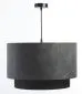 Lampa wisząca DOUBLE ZAMSZ 50 szara/czarna w kształcie walca | MIRAT.