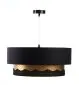 Lampa wisząca DOUBLE ELEGANT 40 czarna/złota z podwójnym abażurem | MIRAT.
