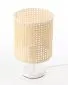 Lampa stołowa BOHO MIDI WHITE rattan naturalny na metalowej nodze | MIRAT. w stylu kolekcja