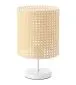 Lampa stołowa BOHO MIDI WHITE rattan naturalny na metalowej nodze | MIRAT. w stylu kolekcja