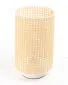 Lampa stołowa BOHO LOW WHITE rattan naturalny z włącznikiem nożnym | MIRAT. w stylu kolekcja