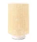Lampa stołowa BOHO LOW WHITE rattan naturalny z włącznikiem nożnym | MIRAT. w stylu kolekcja