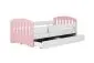 Łóżko dziecięce CLASSIC 1 MIX 140x80 różowe pojedyncze | MIRAT. kolekcja CLASSIC