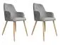 Zestaw krzeseł WEZERA VELVET 2 szt szare/dąb z do salonu | MIRAT. w stylu GLAMOUR kolekcja