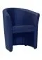 Granatowy fotel tapicerowany w całości ekoskórą do salonu TM-1