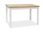 Drewniany kuchenny stół na białych nogach z blatem dąb lancelot Adam