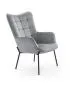 Szary fotel tapicerowany CASTEL