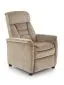 Beżofy fotel tapicerowany tkaniną do salonu rozkładany z funkcją relaks JORDAN