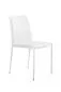 Białe ekoskórzane krzesło na metalowych nogach Design