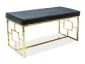 Czarna tapicerowana ławka ze złotą podstawa NOIR