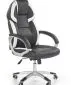 Czarny biały fotel komputerowy do biura BARTON