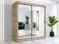 Szafa przesuwna MODUO COMFORT 180 dąb sonoma z dwoma lustrami do sypialni | MIRAT.  kolekcja MODUO COMFORT