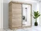 Szafa przesuwna MODUO COMFORT 2 180 dąb sonoma z listwami i z lustrem | MIRAT. kolekcja MODUO COMFORT