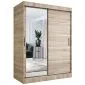 Szafa przesuwna MODUO COMFORT 3 150 dąb sonoma z listwami i z lustrem | MIRAT.  kolekcja MODUO COMFORT
