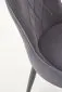 Krzesło K366 VELVET szare z przeszyciami tapicerowane aksamitem | MIRAT. styl GLAMOUR