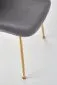 Krzesło K381 VELVET szare/złote tapicerowane aksamitem | MIRAT. styl GLAMOUR