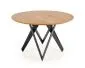 Stół MOZAMBIK 120x120 dąb/czarny okrągły do salonu | MIRAT. styl LOFT