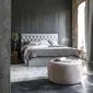 Łóżko kontynentalne VIVRE VELVET 180x200 szare z pojemnikiem welurowe | MIRAT. w stylu GLAMOUR kolekcja