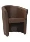 Brązowy fotel tapicerowany nowoczesny do kawiarni lub poczekalni TM-1