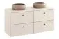 Zestaw szafek łazienkowych DONNA SAND 120cm beż piaskowy z umywalkami nablatowymi WIKI I sklep meblowy MIRAT. styl SKANDYNAWSKI kolekcja DONNA