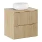 Szafka pod umywalkę NORDIC CREMONA 2S 60cm dąb cremona z umywalką nablatową WIKI I sklep meblowy MIRAT. styl RYFLOWANY, SKANDYNAWSKI kolekcja CD-NORDIC