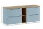 Szafka pod umywalkę nablatową NOVA DENIM 140cm niebieska/dąb - zestaw meblowy z blatem I sklep meblowy MIRAT. styl RYFLOWANY kolekcja NOVA